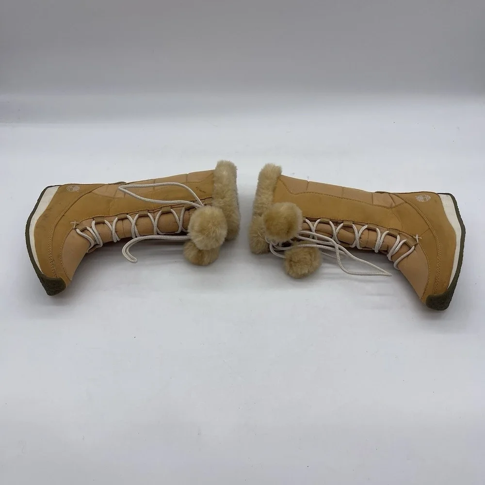 Timberland Nordic Groove Wheat 36871 Toddler Size T7 Winter Boots Lace and Zip